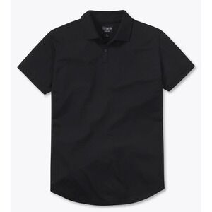 Cuts AO Polo Shirt Mens Medium Black Curve Hem PYCA Pro‎ Performance Stretch